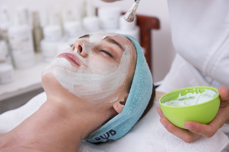 Facial treatment in progress
